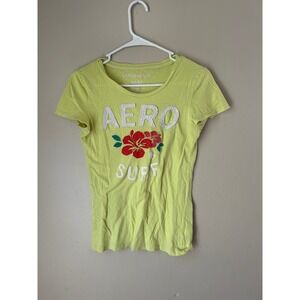 Y2K Aeropostale Aero Surf Graphic T-Shirt Women's Medium M Short Sleeve